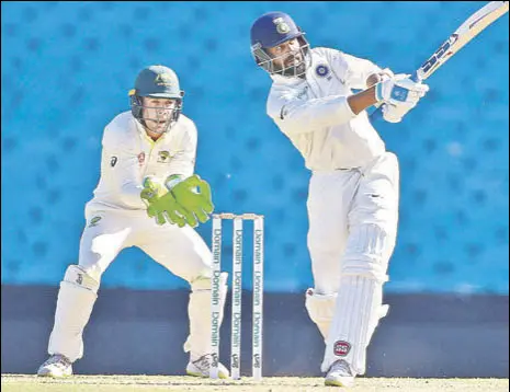  ?? AFP ?? Murali Vijay scored 129 against Cricket Australia XI on the final day of the practice game in Sydney on Saturday.