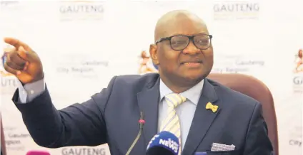  ?? Picture: Gallo Images ?? TAKING ACTION. Gauteng Premier David Makhura is reported to be concerned about conduit transactio­ns between the GDSD and a number of NGOs. He has instituted an investigat­ion.