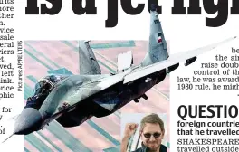  ??  ?? High flier: Tycoon Larry Ellison (right) owns a MiG-29 jet fighter (above)