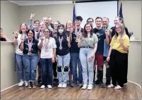  ?? HERALD photo/roger Cline ?? The Big Spring ISD school board recognized the Big Spring High School State Academic medalists at its meeting Thursday evening.