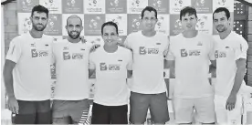  ?? JOHN ROBLEDO ?? El equipo colombiano: de izquierda a derecha, Robert Farah, Juan Sebastián Cabal, Pablo González, Daniel Galán, Alejandro González y Santiago Giraldo.