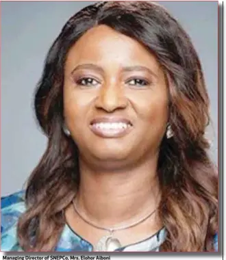  ??  ?? Managing Director of SNEPCo, Mrs. Elohor Aiboni