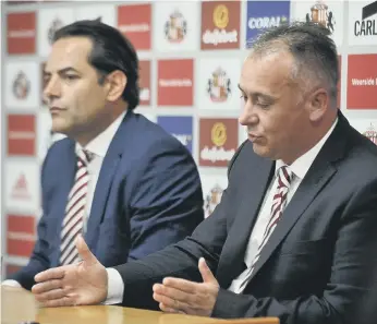  ??  ?? Sunderland owner Stewart Donald and chief executive Charlie Methven.