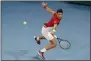  ?? STEVE CHRISTO - THE ASSOCIATED PRESS ?? Novak Djovovic of Serbia plays a shot against Rafael Nadal of Spain during their ATP Cup tennis match in Sydney, Sunday, Jan. 12, 2020.