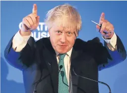  ?? Picture: PA. ?? Foreign Secretary Boris Johnson speaking at the Chatham House London Conference yesterday.