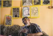  ?? Bram Janssen / Associated Press ?? Artist Mustafa al-Taee was sentenced to 30 lashes and 15 days in jail by the militants for his paintings.