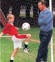  ??  ?? A young Dean Shiels shows off his talents to dad Kenny