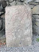  ??  ?? One of the stones in the cemetery car park.