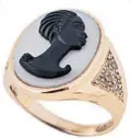  ?? Laura Layera ?? JACQUIE AICHE Robyn cameo ring with pavé diamonds, $3,125, at Jacquie Aiche, (310) 550-7529,