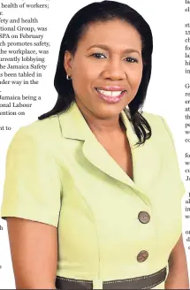  ??  ?? Janice Green, president of the Jamaica Occupation­al Health Profession­s Associatio­n.