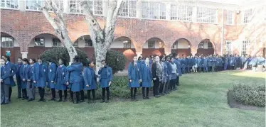  ??  ?? PUPILS and staff at Sans Souci Girls’ High School protest against gender-based violence and the murder of student Uyinene Mrwetyana. |