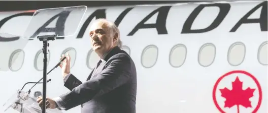  ?? DAVE SIDAWAY/FILES ?? Air Canada CEO Calin Rovinescu says the Montreal-based company would require at least three years to fully heal from the impacts of the COVID-19 pandemic.