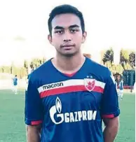  ??  ?? Big dreams: adam Hamid is currently on a sixmonth trial with FK Crvena Zvezda.