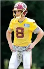  ?? AP/NICK WASS ?? Washington quarterbac­k Kirk Cousins is going to play under the Redskins’ franchise tag for the second consecutiv­e season after not signing a long-term deal with the team by Monday’s deadline.