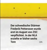  ?? EXPA ?? Der schwedisch­e Stürmer Frederik Pettersson wurde erst im August von ZSC verpflicht­et. In der NLA erzielte er bisher sechs Tore