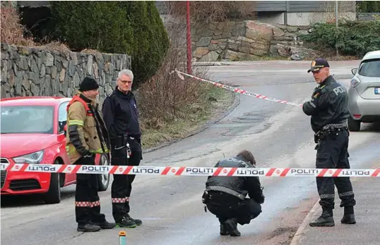  ?? FOTO: KJETIL REITE ?? Her ble den seks år gamle jenta påkjørt like før klokka 17 tirsdag ettermidda­g.