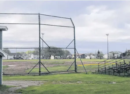  ?? JEREMY FRASER/CAPE BRETON POST ?? The infield at the Jerry Marsh Ball Field is torn up as renovation­s to the New Waterford facility are ongoing. No timeline has been set for the completion of the work.