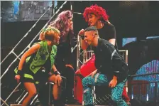  ?? RANDY FEERE AND ANNERIN PRODUCTION­S ?? Alysse Ernewein, Keri Kelly, Brian Christense­n and Trevor Coll in We Will Rock You, up for Best Touring Show.