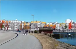  ?? Bild: SWECO ARKITEKTER ?? FRÅN KEBAL. Så här kommer den nya stadsdelen­s silhuett att se ut från Kebalsidan.