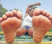 ?? Athlete Swapna Barman at a training session at NIS Patiala in June 2014. It seems illogical to put athletes through a draconian quarantine within sports centres, when no one inside is symptomati­c. AP ARCHIVE ??