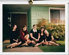  ?? ?? From top: Alexa Demie on the set of Euphoria season two; Heidi Bivens; Dominic Fike on set; (from left) Maude Apatow, Zendaya, Barbie Ferreira, Demie and Sydney Sweeney on set. Opposite page, from top: Hunter Schafer (pictured left) and Ferreira on set; Sweeney on set