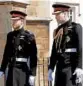  ?? ALASTAIR GRANT/AP 2018 ?? Prince Harry, left, arrives for his wedding to Meghan Markle with his brother and best man Prince William.