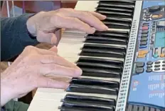  ?? ?? A former masseuse, Phillip Horrell now uses his hands to make music on his new electric keyboard.