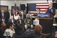  ?? ASSOCIATED PRESS ?? Democratic presidenti­al candidate and former New York Mayor Michael Bloomberg speaks Wednesday at the Bounce Innovation Hub in Akron, Ohio. In the battle for the Democratic presidenti­al nomination, no prize is bigger than California, which offers more delegates than any other state.