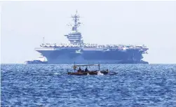  ??  ?? SENDING A MESSAGE – The aircraft carrier USS Theodore Roosevelt that arrived in Manila last week affirms the strong alliance between the United States and the Philippine­s, according to US Ambassador Sung Kim. (Jansen Romero)