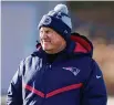  ?? Charles Krupa/Associated Press ?? Patriots coach Bill Belichick smiles during practice on Thursday.