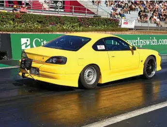  ?? Photo: DragPhotos.com.au ?? IN THE FAST LANE: Highfields' Naomi van der Togt is taking her Nissan Silvia to the Willowbank Raceway today.