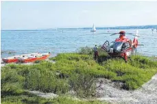  ?? FOTO: DLRG KONSTANZ ?? Christoph 45 bei einem Rettungsei­nsatz in Konstanz.