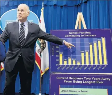  ?? Rich Pedroncell­i Associated Press ?? GOV. JERRY BROWN is proposing a one-time cash infusion to boost help for those in the country illegally to $33 million. Rights advocates and lawyers say it is a signal of the state’s commitment to protecting migrants.