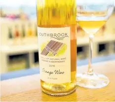  ?? BOB TYMCZYSZYN/STANDARD STAFF ?? Southbrook Vineyards’ 2016 Orange Wine, a unique and natural interpreta­tion of a white wine from Niagara-on-the-Lake.