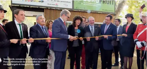  ??  ?? Teresa Jordà, consejera de Agricultur­a, Ganadería, Pesca y Alimentaci­ón de la Generalita­t de Catalunya era la encargada de inaugurar este salón.