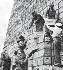  ??  ?? In March 1933, beer cases are stacked high, ready to be filled when prohibitio­n is lifted, at Schoenhofe­n Brewery in Chicago.