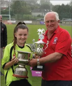  ??  ?? Maradona Cup winner Molly Garland collects her awards.