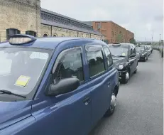  ??  ?? Rows of taxis were parked at Fletton Quays