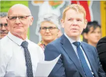  ?? PHOTO / PAUL TAYLOR ?? Principal Rex Wilson and Minister Chris Hipkins at the opening of Taradale Intermedia­te’s new innovation centre.