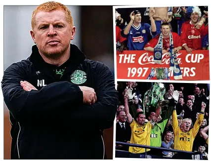  ??  ?? DOWNER: Lennon enjoyed League Cup success as a player with Leicester City and Celtic but has never won the trophy during his managerial career