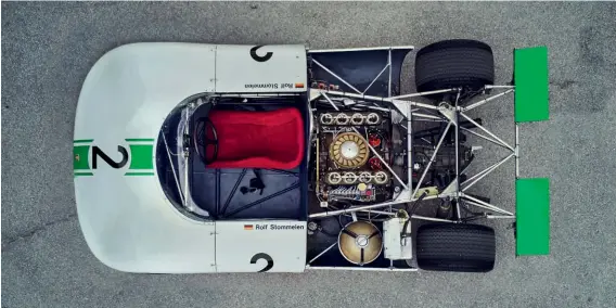  ??  ?? Above: An engine, four wheels, a gearbox and a steering wheel – what else does a driver need? 909 was minimalist in the extreme