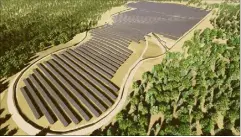  ?? (DR) ?? La centrale va cotoyer un autre parc photovolta­ïque, près du château Margüi, sur un site actuelleme­nt composé de boisements artificiel­s. Le financemen­t participat­if est ouvert jusqu’au  juin.