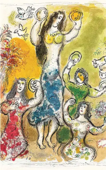  ?? Foto: VG Bild-Kunst. ?? Marc Chagall schuf im Jahre 1966 24 Farblithog­rafien zum Buch Exodus der Bibel.