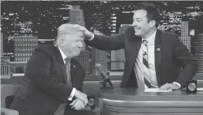  ?? ANDREW LIPOVSKY/NBC ?? Talk-show host Jimmy Fallon opened up about the personal anguish he felt after the backlash to his nowinfamou­s 2016 hair-mussing appearance with Donald Trump.