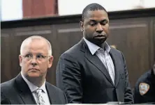  ?? Mary Altaffer / Associated Press ?? Tigers left fielder Delmon Young (right) is arraigned in Manhattan criminal court Friday.