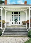  ??  ?? The homestead’s original kauri door was enhanced with extra glass panes.