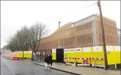  ??  ?? The new multi-storey car park in Station Road West is clad in wooden panels