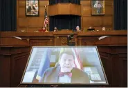  ?? KEVIN WOLF — THE ASSOCIATED PRESS ?? Food and Drug Administra­tion Commission­er Robert Califf testifies via video during a House Commerce Oversight and Investigat­ions subcommitt­ee hearing on the nationwide baby formula shortage on Wednesday in Washington.