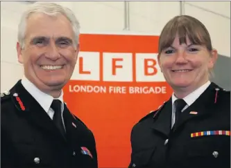  ??  ?? CHANGES: (Clockwise from above) Ron Dobson with his successor, Dany Cotton; Mr Dobson joined the brigade in 1979; pictured with other firefighte­rs; Mr Dobson on the Thames zipwire; with Prince Charles