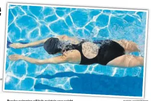  ?? PHOTOS: SHUTTERSTO­CK ?? Regular swimming will help maintain your weight